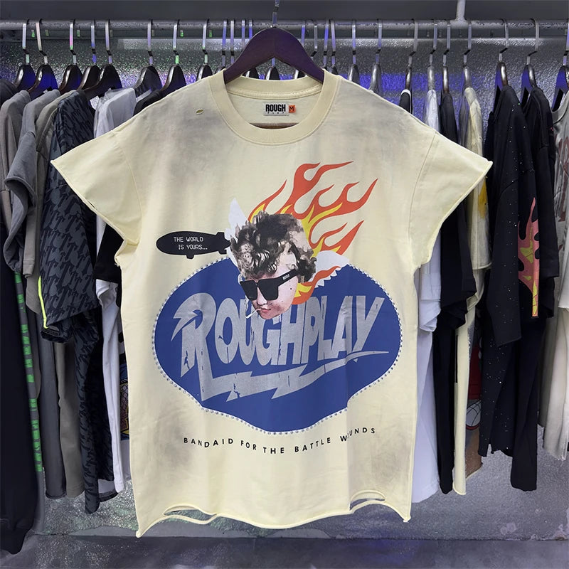 Summer Fashion Loose Casual Rhinestore T-shirts High Quality Heavy Fabric Wash Black T Shirt Men's Sleeveless Vest Tops