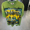 High Quality Men Woman Loose Retro Tee Washed Green Rhinestone Fashion MAJESTIK T Shirt Cotton Streetwear Graphic Print