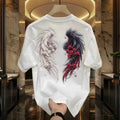 Men's Cotton T-shirts Black 5XL T Shirt for Men Casual Summer Wear Fshion Wing Hi Print White Tee Shirts Men Clothing