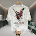 Men's Cotton Fitted T-shirts 5XL Black T Shirt for Men Casual Summer Wear Fashion Butterfly Print Tee Shirts White Men Clothing