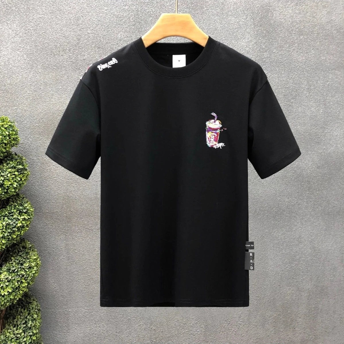 Male Tees Shirts O Neck Graffiti Men's T-shirt White Baggy Tops Cheap Clothes Original Luxury High Quality Summer Ordinary Chic